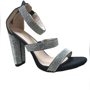 Rhinestone Elegant Collection Chunky heel